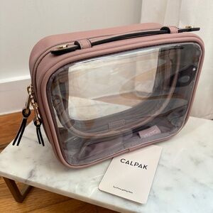 Calpak Small Clear Cosmetics Case in Mauve